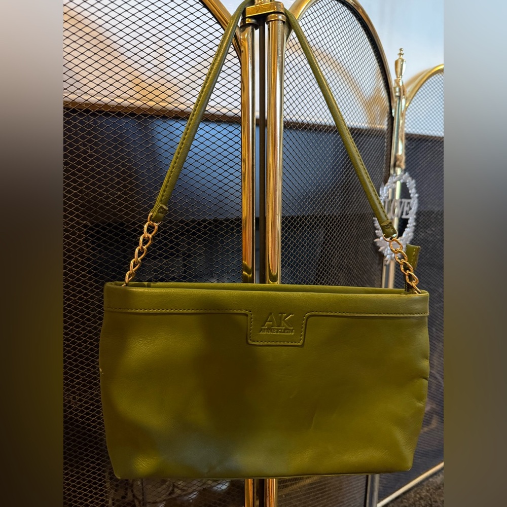 Anne Klein Bag Olive Green & Gold Hardware Vintage